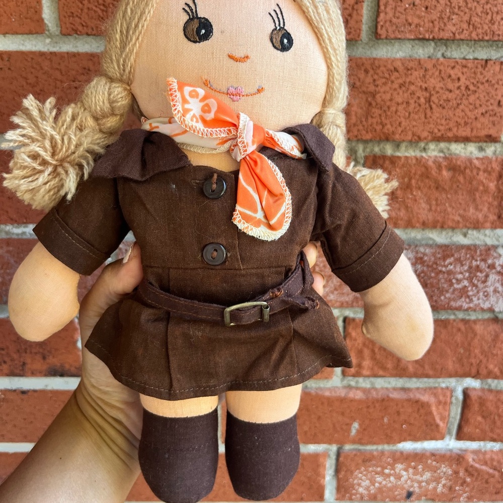Vintage Girl Guides Canada Plush Rag Doll 11”